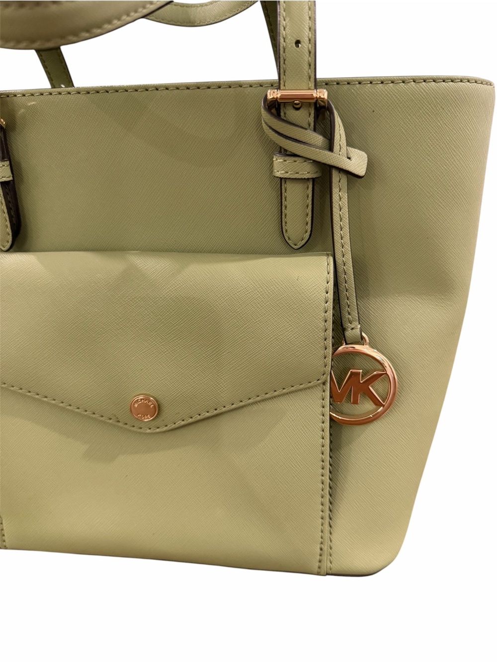 Michael Kors Jet Set Multifunction Medium Pocket Tote Bag Light Sage Green /Gold - Picture 6 of 12